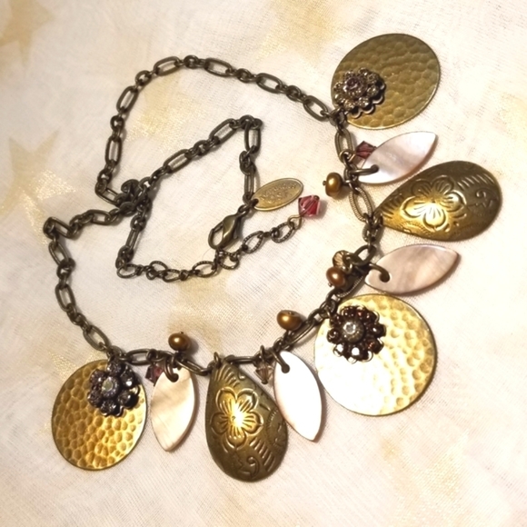 Liz PALACIOS Spectacular Borealis Pink Orange Necklace - Picture 7 of 8